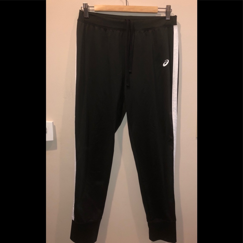 Black ASICS Track Pants with Drawstring